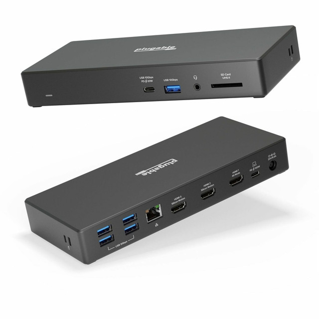 LEANCODE INC DBA PLUGABLE TECH UD-768PDZ Plugable 13-in-1 USB-C Triple Monitor Laptop Docking Station with 100W Charging, 20W USB-C Charging - 3x HDMI - Compatible with Windows, Mac with USB-C/Thunderbolt (Ethernet, 5x USB, 1x USB-C, SD Card) LEANCODE INC DBA PLUGABLE TECH UD-768PDZ Plugable 13-in-1 USB-C Triple Monitor Laptop Docking Station with 100W Charging, 20W USB-C Charging - 3x HDMI - Compatible with Windows, Mac with USB-C/Thunderbolt (Ethernet, 5x USB, 1x USB-C, SD Card)