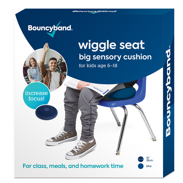 BOUNCY BANDS CT, LLC BBAWS33BU Bouncyband Big Wiggle Seat Sensory Cushion, 13in, Blue BOUNCY BANDS CT, LLC BBAWS33BU Bouncyband Big Wiggle Seat Sensory Cushion, 13in, Blue