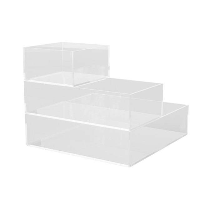 FLASH FURNITURE BEPB3317WD3CLWH Martha Stewart Brody Plastic Storage Organizer Bins With Lids, 2inH x 7-1/2inW x 6-1/4inD, Clear/White, Set Of 3 Bins FLASH FURNITURE BEPB3317WD3CLWH Martha Stewart Brody Plastic Storage Organizer Bins With Lids, 2inH x 7-1/2inW x 6-1/4inD, Clear/White, Set Of 3 Bins