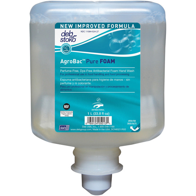 S.C. JOHNSON & SON, INC. AGB1L 1 Liter Refill AgroBac Pure Foam Wash Manual Cartridge - Unscented (6/Carton) - 1.06 quart - Bacteria Remover - Hand - Antibacterial - Clear - Triclosan-free, Fragrance-free, Dye-free, Hygienic - 6 / Carton S.C. JOHNSON & SON, INC. AGB1L 1 Liter Refill AgroBac Pure Foam Wash Manual Cartridge - Unscented (6/Carton) - 1.06 quart - Bacteria Remover - Hand - Antibacterial - Clear - Triclosan-free, Fragrance-free, Dye-free, Hygienic - 6 / Carton
