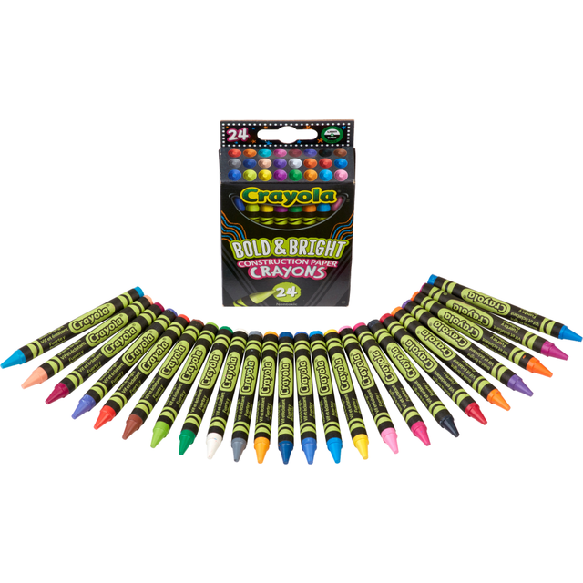 CRAYOLA LLC 52-3463 Crayola Bold And Bright Construction Paper Crayons, Assorted Colors, Pack Of 24 Crayons CRAYOLA LLC 52-3463 Crayola Bold And Bright Construction Paper Crayons, Assorted Colors, Pack Of 24 Crayons