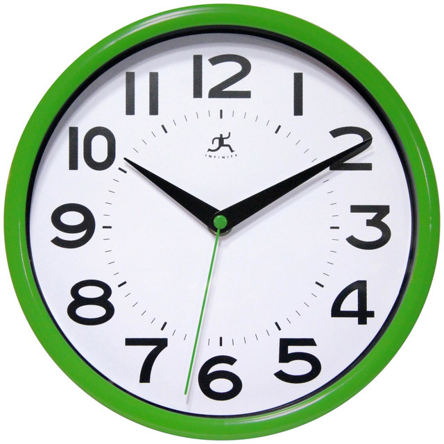 INFINITY INSTRUMENTS 14220GR-3364 Metro Round Wall Clock, 9in, Green INFINITY INSTRUMENTS 14220GR-3364 Metro Round Wall Clock, 9in, Green
