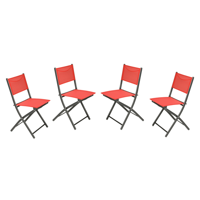 FLASH FURNITURE 4TLHSC097RED Brazos Series Outdoor 4pcs Folding Chair with Flex Comfort Material and Metal Frame, Red FLASH FURNITURE 4TLHSC097RED Brazos Series Outdoor 4pcs Folding Chair with Flex Comfort Material and Metal Frame, Red