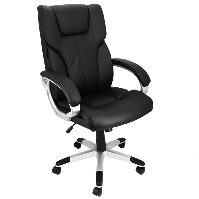 MEGAGOODS, INC. 995120166M Elama Faux Leather High-Back Adjustable Office Chair, Black/Gray MEGAGOODS, INC. 995120166M Elama Faux Leather High-Back Adjustable Office Chair, Black/Gray