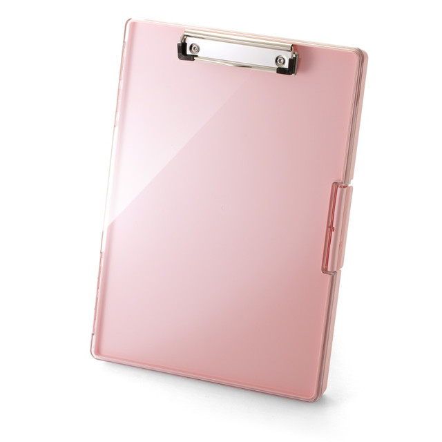 OFFICEMATE INTERNATIONAL CORP. 83397 Officemate Clear View Clipboard Storage Box, 9-7/16in x 13-7/16in, Pink OFFICEMATE INTERNATIONAL CORP. 83397 Officemate Clear View Clipboard Storage Box, 9-7/16in x 13-7/16in, Pink