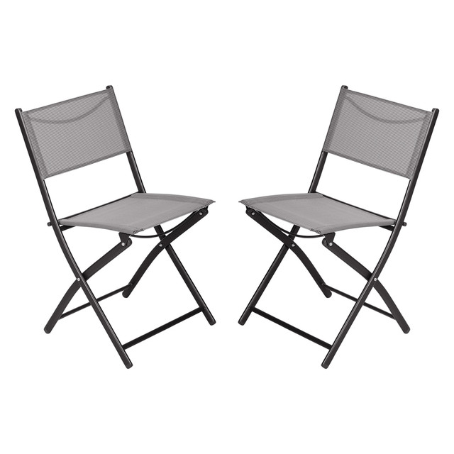 FLASH FURNITURE TLHSC097GRY02 Brazos Set of 2 Commercial Grade Indoor/Outdoor Folding Chairs with Flex Comfort Material Backs and Seats and Metal Frames, Gray FLASH FURNITURE TLHSC097GRY02 Brazos Set of 2 Commercial Grade Indoor/Outdoor Folding Chairs with Flex Comfort Material Backs and Seats and Metal Frames, Gray