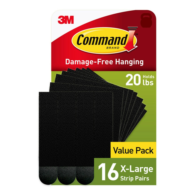 3M CO 17217BLK-16NA Command X-Large Picture Hanging Strips, 16 Black Adhesive Strip Pairs (32 Strips), Damage Free Hanging Picture Hangers, No Tools Wall Hanging Strips For Living Spaces