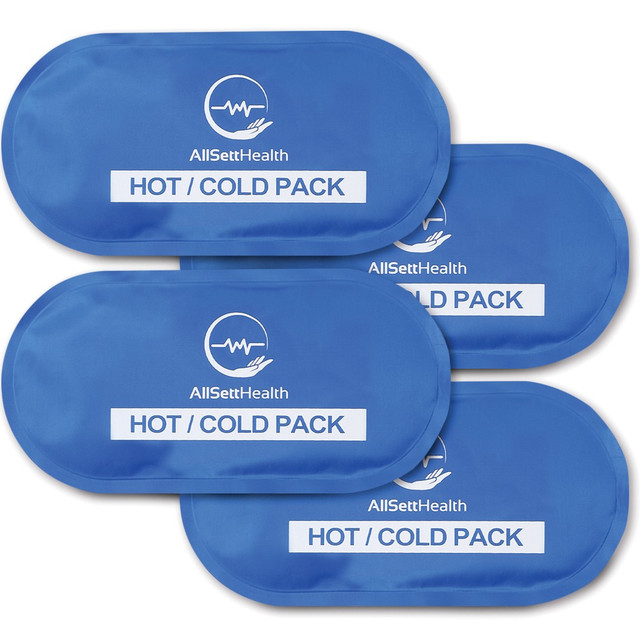 ALLSETT HEALTH(R) ASH0121 AllSett Health Reusable Hot And Cold Gel Packs For Injuries, 5-5/16in x 10-7/16in, Blue, Pack Of 4 Gel Packs ALLSETT HEALTH(R) ASH0121 AllSett Health Reusable Hot And Cold Gel Packs For Injuries, 5-5/16in x 10-7/16in, Blue, Pack Of 4 Gel Packs