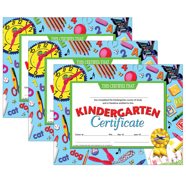 EDUCATORS RESOURCE H-VA601-3 Hayes Publishing Kindergarten Certificate, 8.5in x 11in, 30 Per Pack, Set Of 3 Packs EDUCATORS RESOURCE H-VA601-3 Hayes Publishing Kindergarten Certificate, 8.5in x 11in, 30 Per Pack, Set Of 3 Packs