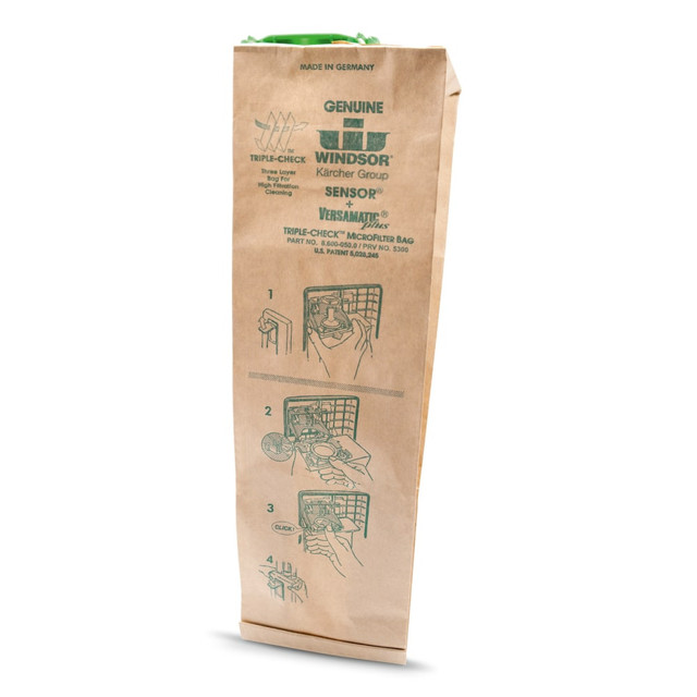 KARCHER 8.600-050.0  Sensor/Versamatic Dust Bags, 1.4 Gallon, 2in x 2in, White, Pack Of 10 Dust Bags