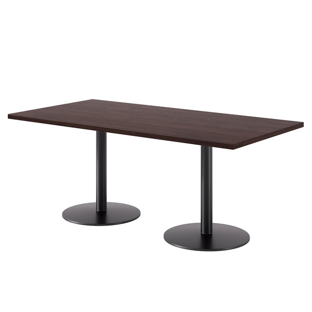 KENTUCKIANA FOAM INC 840031943811 KFI Studios Proof Bistro Rectangle Pedestal Table, 29inH x 72inW x 36inD, Cafelle/Black