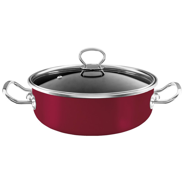EKCO(R) 4043433 Vasconia Elegance Steel Nonstick Casserole Dish, 5 Qt, Red EKCO(R) 4043433 Vasconia Elegance Steel Nonstick Casserole Dish, 5 Qt, Red
