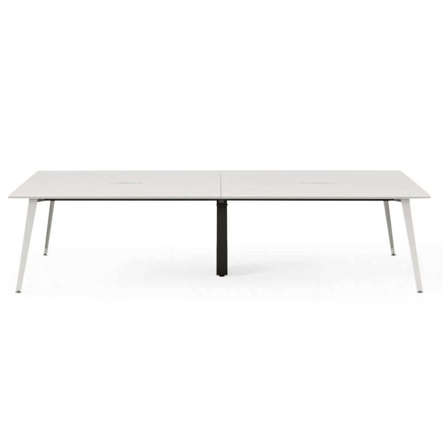 BUREAU OFFICE, INC. 12-01-15-20 Branch Furniture Rectangle Conference Table, 30inH x 142inW x 48inD, White Top/White Base