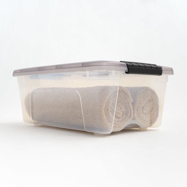 IRIS USA, INC. 500210 Iris Stack & Pull Storage Box, 3.14 Gallon, Clear/Gray IRIS USA, INC. 500210 Iris Stack & Pull Storage Box, 3.14 Gallon, Clear/Gray