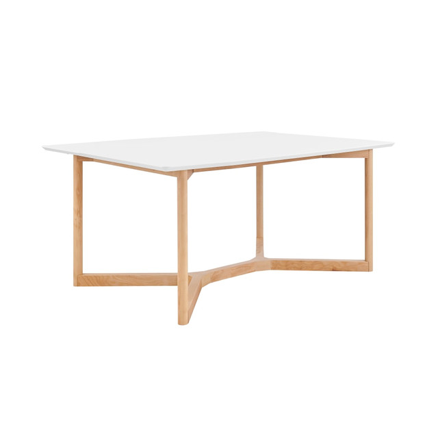 EURO STYLE, INC. 90476-WHT Eurostyle Aren Wood Rectangular Dining Table, 30inH x 63inW x 31-1/2inD, Natural/Matte White EURO STYLE, INC. 90476-WHT Eurostyle Aren Wood Rectangular Dining Table, 30inH x 63inW x 31-1/2inD, Natural/Matte White