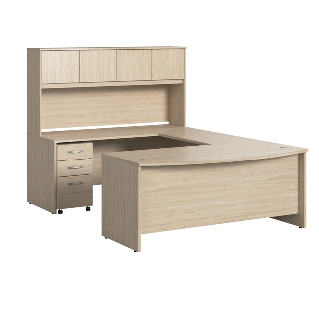 BUSH INDUSTRIES INC. STC003NESU Bush Business Furniture Studio C 72inW U-Shaped Desk With Hutch And Mobile File Cabinet, Natural Elm, Standard Delivery BUSH INDUSTRIES INC. STC003NESU Bush Business Furniture Studio C 72inW U-Shaped Desk With Hutch And Mobile File Cabinet, Natural Elm, Standard Delivery