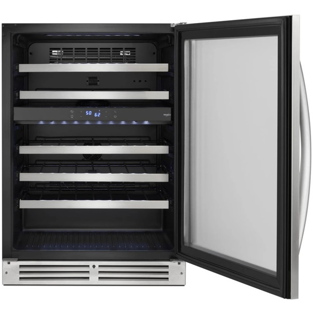 KITCHENAIDE WUW55X24HS Whirlpool 5.3 Cu. Ft. Undercounter Wine Center Refrigerator, Silver KITCHENAIDE WUW55X24HS Whirlpool 5.3 Cu. Ft. Undercounter Wine Center Refrigerator, Silver