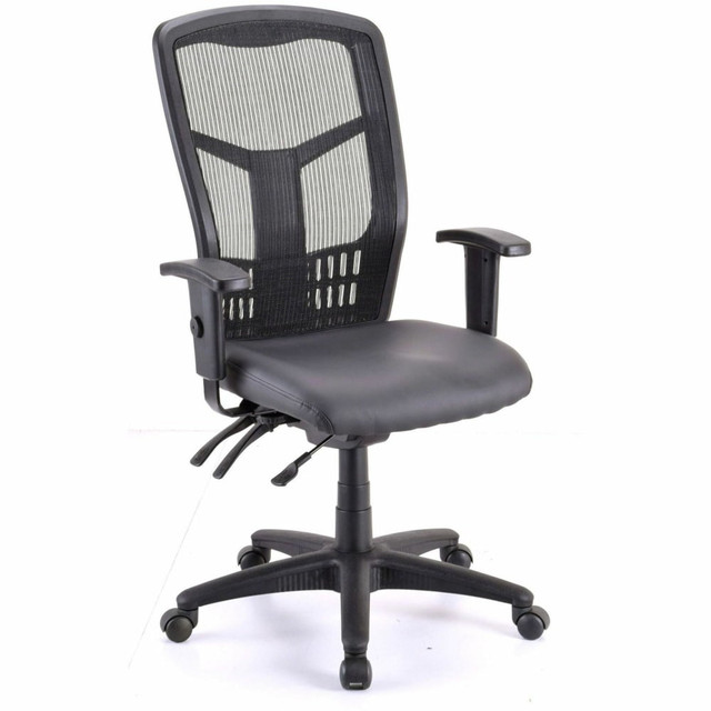 SP RICHARDS 86240 Lorell Executive Antimicrobial High-back Chair - Antimicrobial Vinyl Seat Material - Black Frame Color - High Back - 5-star Base - 1Each