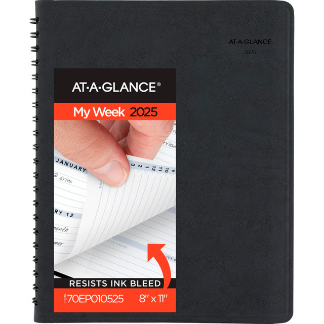 ACCO BRANDS USA, LLC 70EP010525 2025 AT-A-GLANCE The Action Planner Weekly Appointment Book Planner, 8in x 11in, Black, January To December, 70EP0105