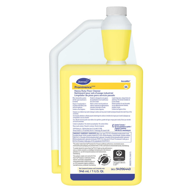 DIVERSEY 94996440  Prominence Heavy-Duty Floor Cleaner, 32 Oz, Pack Of 6 Bottles