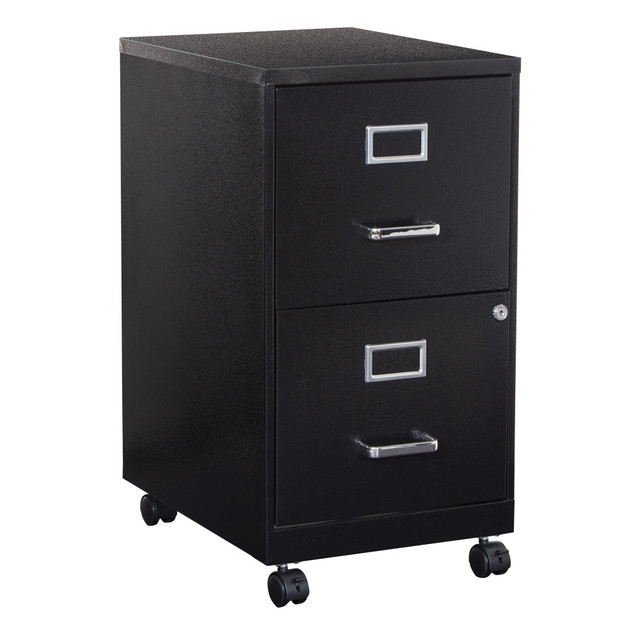 OFFICE STAR PRODUCTS CF2DRM-T3 Office Star 20inD Vertical 2-Drawer Mobile Locking File Cabinet, Black