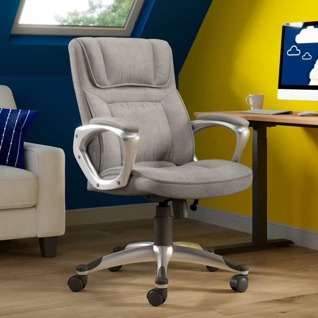 TRUE INNOVATIONS 47910 Serta Hannah Ergonomic Fabric Mid-Back Office Chair, Glacial Gray/Silver TRUE INNOVATIONS 47910 Serta Hannah Ergonomic Fabric Mid-Back Office Chair, Glacial Gray/Silver