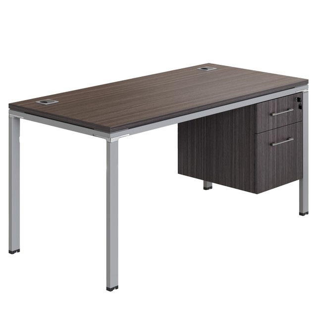 NORSTAR OFFICE PRODUCTS INC. SGSD002-102 Boss Office Products Simple System Workstation Desk With Pedestal, 66in x 24in, Driftwood NORSTAR OFFICE PRODUCTS INC. SGSD002-102 Boss Office Products Simple System Workstation Desk With Pedestal, 66in x 24in, Driftwood