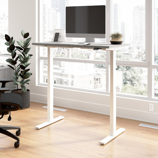 BUSH INDUSTRIES INC. M6S4824PGWK Bush Business Furniture Move 60 Series 48inW x 24inD Electric Height Adjustable Standing Desk, Platinum Gray/White Powder Coat, Standard Delivery BUSH INDUSTRIES INC. M6S4824PGWK Bush Business Furniture Move 60 Series 48inW x 24inD Electric Height Adjustable Standing Desk, Platinum Gray/White Powder Coat, Standard Delivery
