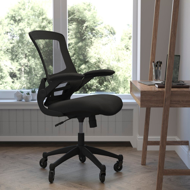 FLASH FURNITURE BLX5MBKRLB Kelista Ergonomic Mesh Mid-Back Swivel Task Chair, Black FLASH FURNITURE BLX5MBKRLB Kelista Ergonomic Mesh Mid-Back Swivel Task Chair, Black