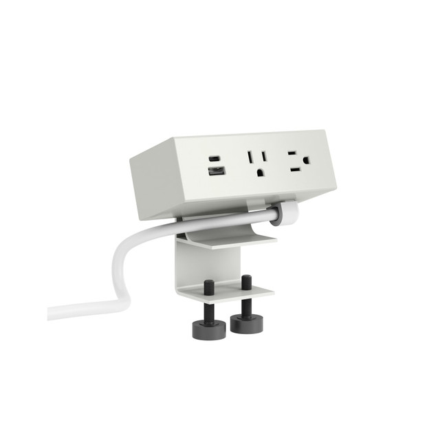 Bring power to your workstation without cord clutter using this HON Dean 2-Outlet Power Module With Worksurface Clamp. It features 2 electrical outlets, a USB-A and a USB-C port for versatile charging.  Features 2 power outlets and 2 USB ports.  Long power cord offers east access to wall or floor outlets.  Uses a standard 3-prong plug.  Worksurface clamp secures wires in place.  Designed for indoor use.  UL listed.  Backed by the manufacturers 12-year limited warranty.