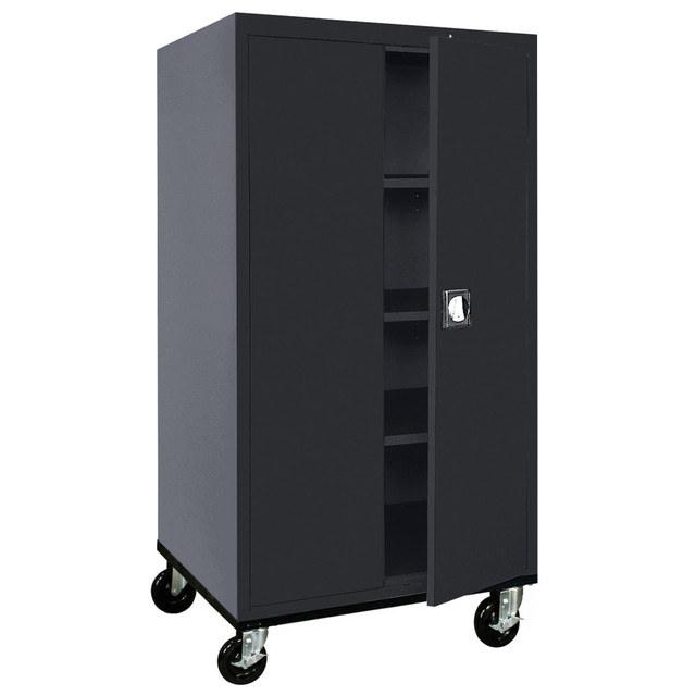 EDSAL SANDUSKY CORP TA3R362466-09 Sandusky Transport Series 36inW Heavy-Duty Mobile Storage Cabinet, Black EDSAL SANDUSKY CORP TA3R362466-09 Sandusky Transport Series 36inW Heavy-Duty Mobile Storage Cabinet, Black