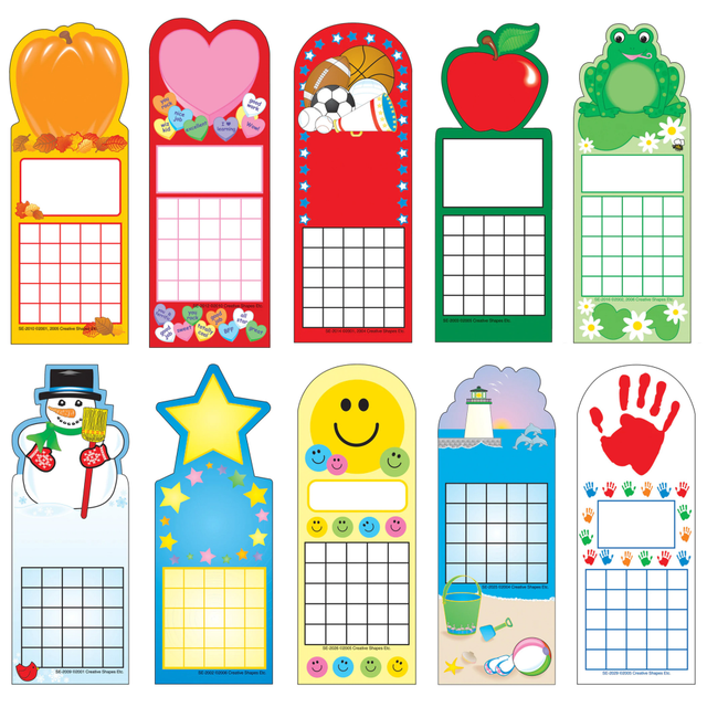 SHAPES ETC. INC. SE-4017 Creative Shapes Etc. Personal Incentive Charts Seasonal Pack, 240 Charts