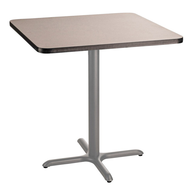 OKLAHOMA SOUND CORPORATION CTG33636XCPBTMGY National Public Seating Square Cafe Table, X-Base, 36inH x 36inW x 36inD, Gray Nebula/Gray