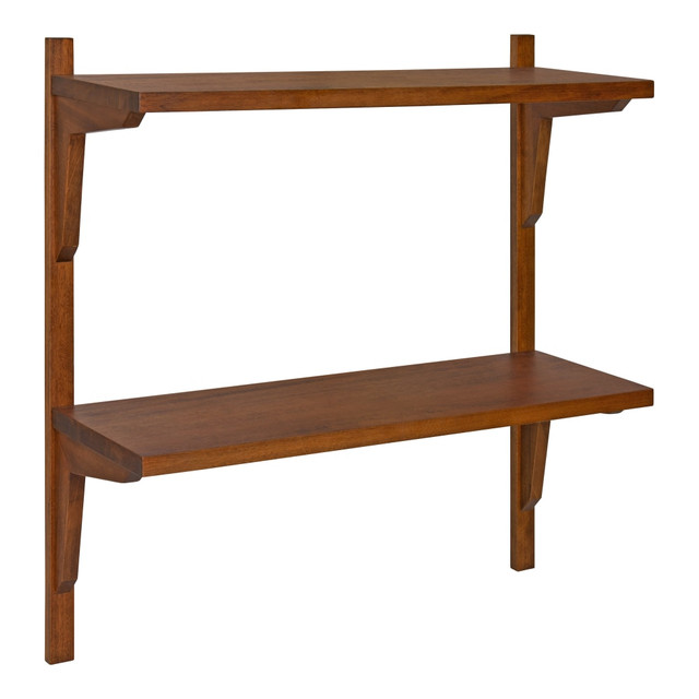 UNIEK INC. 216851 Kate and Laurel Meridien Wall Shelves, 24inH x 24inW x 8inD, Walnut Brown UNIEK INC. 216851 Kate and Laurel Meridien Wall Shelves, 24inH x 24inW x 8inD, Walnut Brown