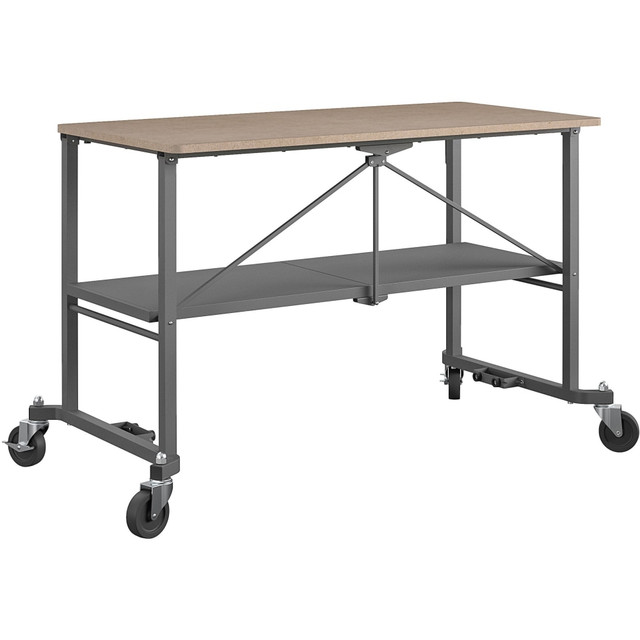 DOREL USA, INC. 66721DKG1E Cosco Smartfold Portable Work Desk Table - Rectangle Top - Four Leg Base - 4 Legs - 600 lb Capacity - 51.40in Table Top Width x 26.50in Table Top Depth - 34in Height - Gray - Steel - Medium Density Fiberboard (MDF) Top Mate DOREL USA, INC. 66721DKG1E Cosco Smartfold Portable Work Desk Table - Rectangle Top - Four Leg Base - 4 Legs - 600 lb Capacity - 51.40in Table Top Width x 26.50in Table Top Depth - 34in Height - Gray - Steel - Medium Density Fiberboard (MDF) Top Mate
