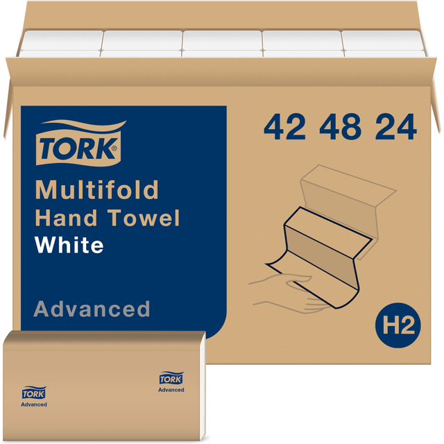 Stock your Tork H2 Hand Towel Dispenser with these absorbent towels. These paper towels are great for medium-traffic bathrooms, helping keep hands dry quickly.  Compatible with the Tork H2 Hand Towel Dispenser.  1-ply towels are very absorbent to quickly dry hands.  Great for medium-traffic restrooms.  Eco-conscious choice - has one or more meaningful eco-attributes or eco-labels.  Forest Stewardship Council (FSC) certified - made from wood/paper that comes from forests managed to rigorous environmental and social standards, supported by the worlds leading conservation organizations.  Leadership forestry - from forests or sourcing programs that meet specific environmental standards, helping you support practices that better protect forests and the environment.