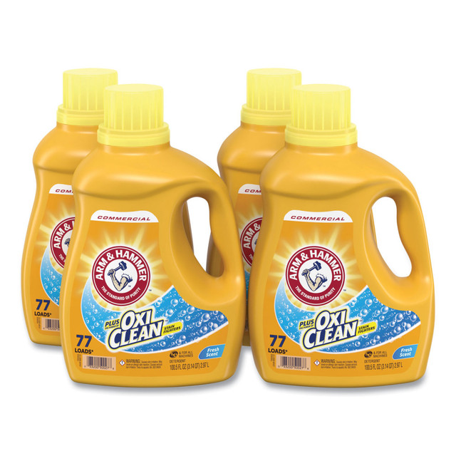 OxiClean dirt-fighters target hard-to-lift soil and odors. Gentle, deep-cleaning formula protects clothing from wash-related fading and wear while thoroughly cleansing fabric. Unique polymers trap dirt in the wash water, ensuring a clean rinse.  OxiClean dirt-fighters.  Gentle, deep-cleaning formula.  Traps dirt in the wash water.