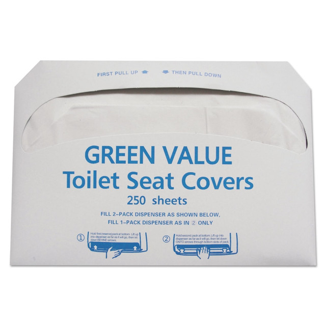 MENDOCINO GAME COMPANY, INC. TEH GV-TSC5000 GEN Half-Fold Toilet Seat Covers, 14.75 x 16.5, White, 5,000/Carton