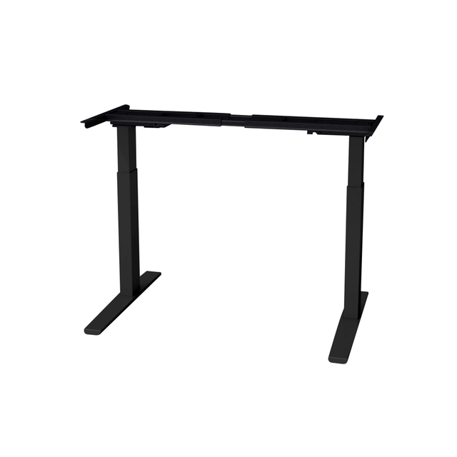 FELLOWES INC. 2T-LX-C48-30-BLK Fellowes Triumph LX 2-Leg Height-Adjustable Steel Table Base, 23-5/16inH x 34-1/8inW x 28inD, Black