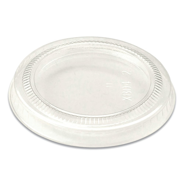 WORLD CENTRIC CPLCS2S  PLA Lids For Fiber Cups, 2-5/8in x 5/16in, Clear, Pack Of 2,000 Lids