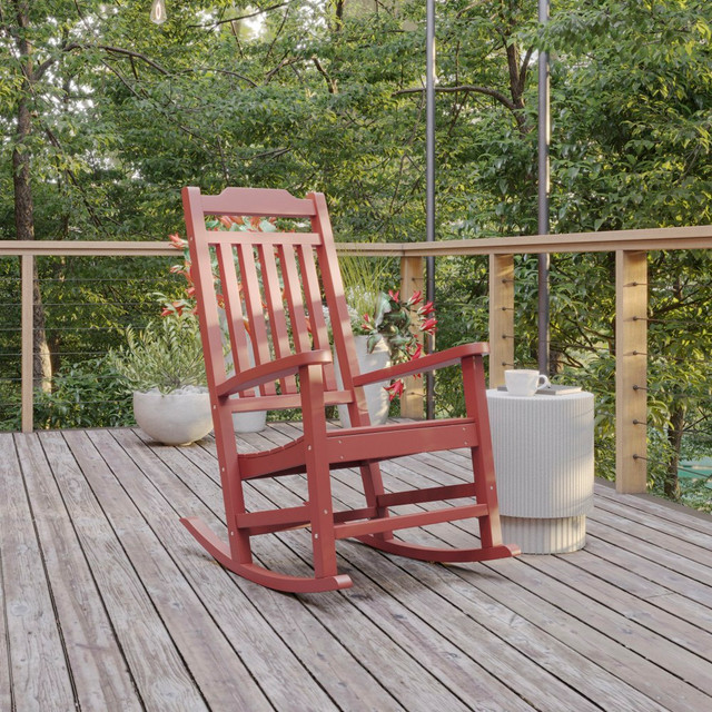 FLASH FURNITURE JJC14703RED Winston All-Weather Rocking Chair, Red FLASH FURNITURE JJC14703RED Winston All-Weather Rocking Chair, Red