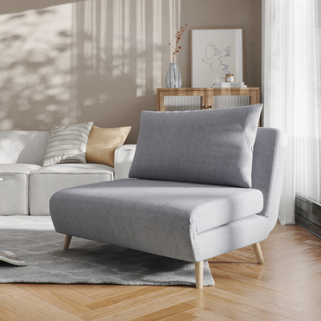 FLASH FURNITURE BOBSBS031LTGRY Shaw Convertible Tri-Fold Fabric Sleeper Guest Chair, Light Gray FLASH FURNITURE BOBSBS031LTGRY Shaw Convertible Tri-Fold Fabric Sleeper Guest Chair, Light Gray