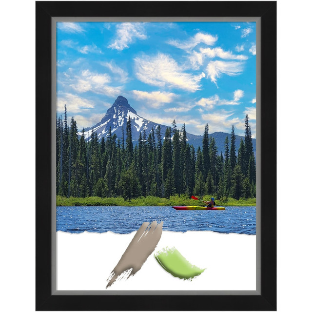 UNIEK INC. A42707345836 Amanti Art Eva Black Silver Picture Frame, 21in x 27in, Matted For 18in x 24in