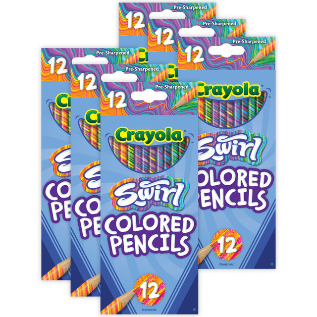 EDUCATORS RESOURCE BIN687510-12 Crayola SWIRL Colored Pencils, 12 Per Pack, Set Of 12 Packs EDUCATORS RESOURCE BIN687510-12 Crayola SWIRL Colored Pencils, 12 Per Pack, Set Of 12 Packs
