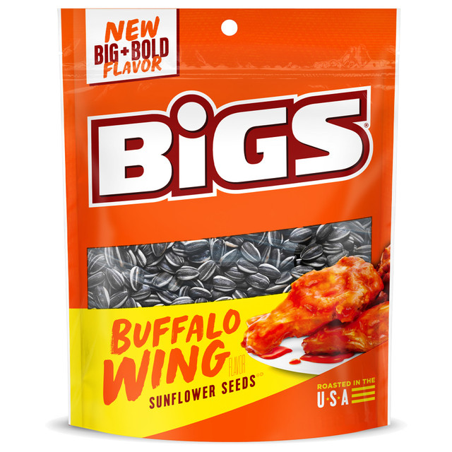 THANASI FOODS, LLC TFL55004 Bigs Buffalo Wing Sunflower Seeds, 5.35 Oz, Pack Of 12 Snack Bags