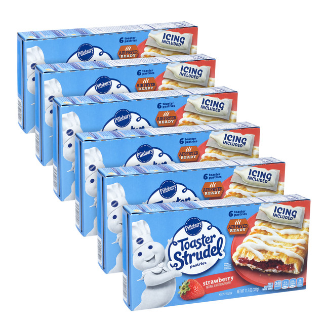 G&J HOLDINGS LLC 810128792493 Pillsbury Toaster Strudels, Strawberry, 11.7 Oz, 6 Strudels Per Pack, Case Of 6 Packs G&J HOLDINGS LLC 810128792493 Pillsbury Toaster Strudels, Strawberry, 11.7 Oz, 6 Strudels Per Pack, Case Of 6 Packs