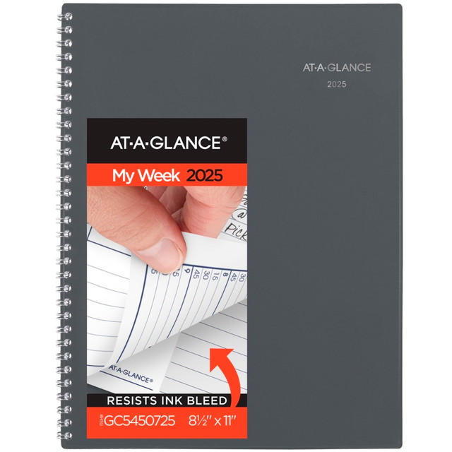 ACCO BRANDS USA, LLC GC5450725 2025 AT-A-GLANCE DayMinder Weekly/Monthly Planner, Gray, 8-1/2in x 11in, January To December, GC54507 ACCO BRANDS USA, LLC GC5450725 2025 AT-A-GLANCE DayMinder Weekly/Monthly Planner, Gray, 8-1/2in x 11in, January To December, GC54507
