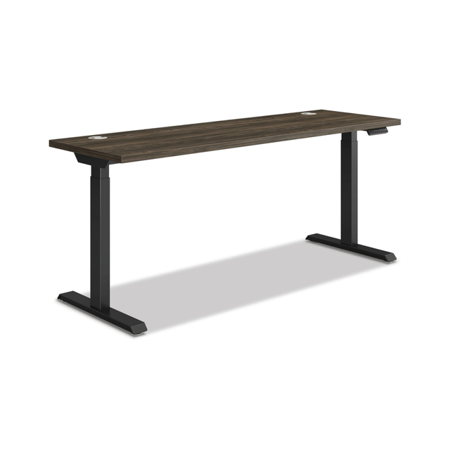 HNI CORPORATION HAT3SBFLORBLK2270 HON Coordinate 70inW Adjustable Height Standing Desk, 3-Stage Base, Florence Walnut/Black HNI CORPORATION HAT3SBFLORBLK2270 HON Coordinate 70inW Adjustable Height Standing Desk, 3-Stage Base, Florence Walnut/Black