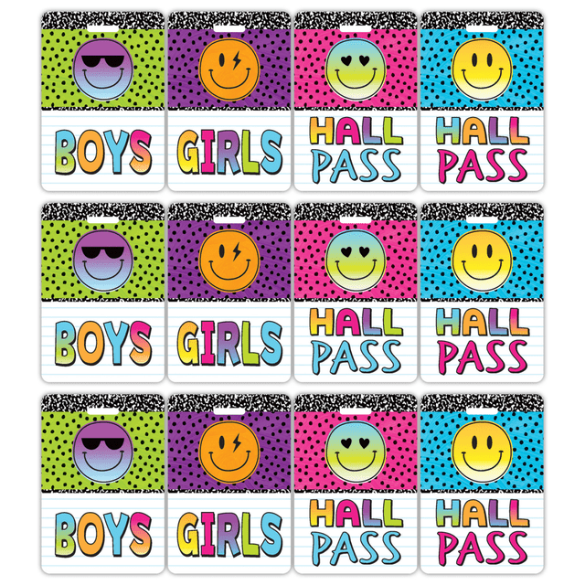 EDUCATORS RESOURCE TCR20322-3 Teacher Created Resources Hall Passes With Lanyards, 16-1/2in, Brights 4Ever, 4 Passes Per Pack, Bundle Of 3 Packs EDUCATORS RESOURCE TCR20322-3 Teacher Created Resources Hall Passes With Lanyards, 16-1/2in, Brights 4Ever, 4 Passes Per Pack, Bundle Of 3 Packs