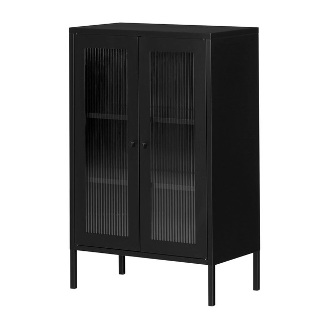 SOUTH SHORE IND LTD 15466 South Shore Eddison 25-1/2inW Storage Cabinet, Black SOUTH SHORE IND LTD 15466 South Shore Eddison 25-1/2inW Storage Cabinet, Black
